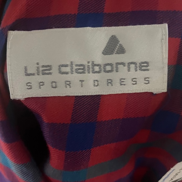 Liz Claiborne vintage Pink and Blue Plaid midi/Maxi dress - Picture 9 of 15